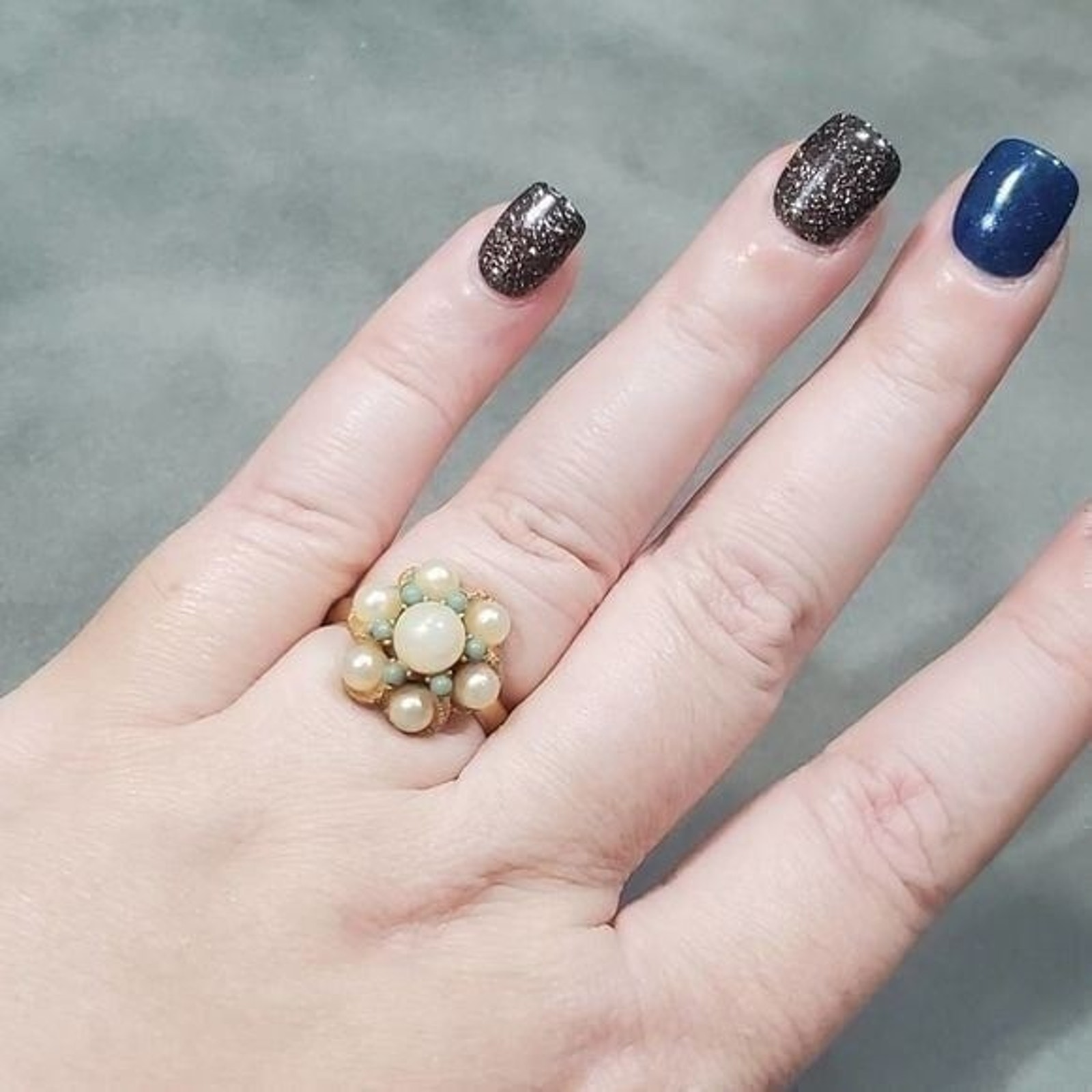 Vintage Faux Pearl Ring Size 8.5 — image 2 of 5